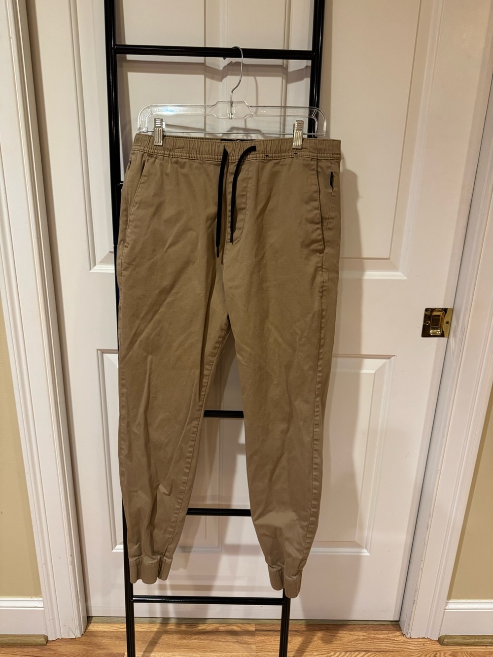 Hollister Men's Khaki Drawstring Joggers